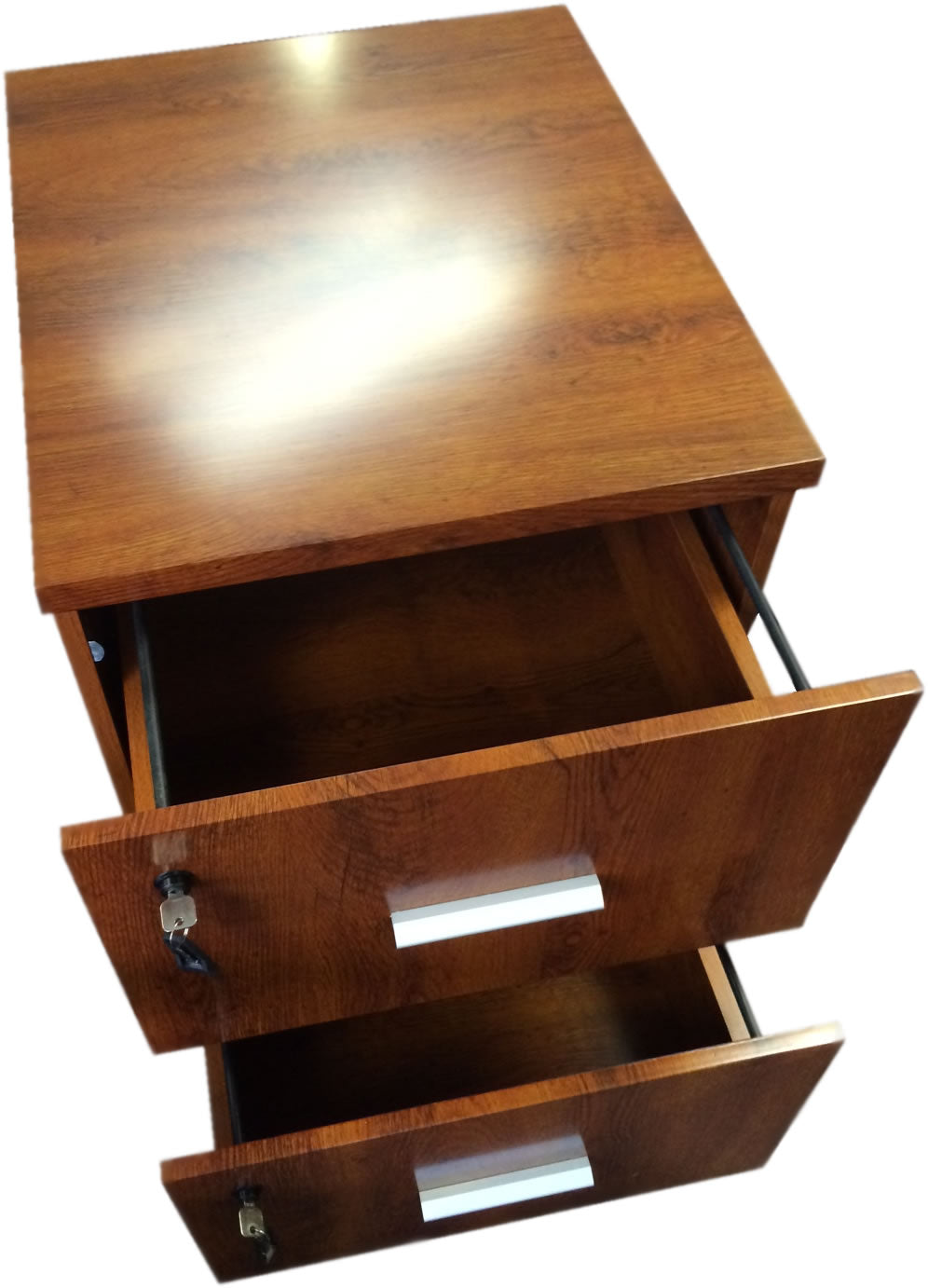 Medium Oak Two Drawer Executive Filing Cabinet - AB84
